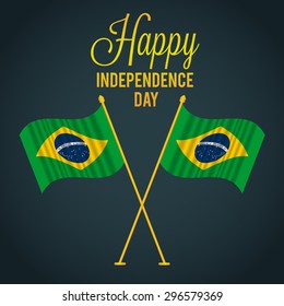 Independence Day. Flag of Brazil vector illustration.