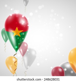 Independence Day. Flag of Burkina Faso on air balloon. Celebration and gifts. Balloons on the feast of the national.  Use for brochures, printed materials, signs, elements