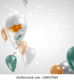 Independence Day. Flag of Cyprus on air balloon. Celebration and gifts. Balloons on the feast of the national.  Use for brochures, printed materials, signs, elements