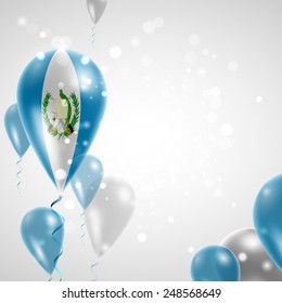 Independence Day. Flag of Guatemala on air balloon. Celebration and gifts. Balloons on the feast of the national.  Use for brochures, printed materials, signs, elements