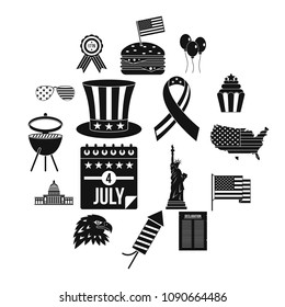 Independence day flag icons set. Simple illustration of 16 independence day flag vector icons for web