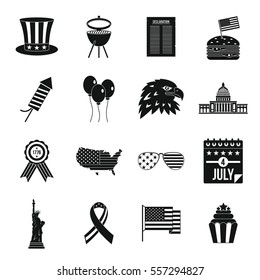 Independence day flag icons set. Simple illustration of 16 independence day flag vector icons for web