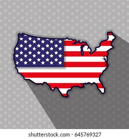 independence day with flag and map design