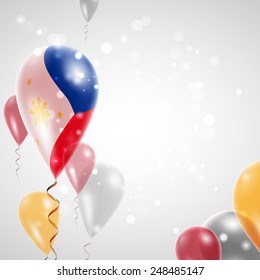 Independence Day. The flag of the Philippines on air balloon. Celebration and gifts. Balloons on the feast of the national.  Use for brochures, printed materials, signs, elements