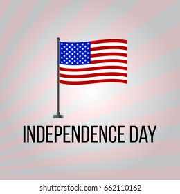 Independence day with Flag of the United States, vector