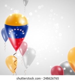 Independence Day. Flag of Venezuela on air balloon. Celebration and gifts. Balloons on the feast of the national.  Use for brochures, printed materials, signs, elements