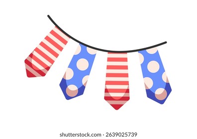 Independence day flags garland cartoon