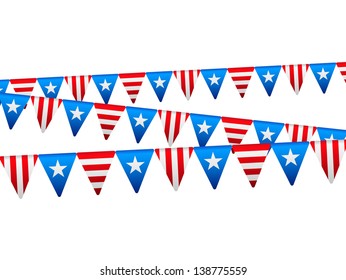 Independence day flags on white