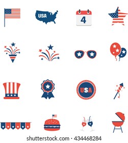 Independence Day Flat Icon Set