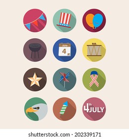 Independence day flat icons