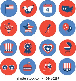 independence day flat icons