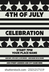 Independence day fourth of July celebration poster flyer social media post design