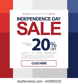 Independence Day Fourth of July Holiday Sale Promotion Design Coupon Template
