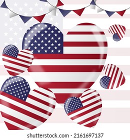 Independence Day fourth of July Vector illustration design concept for celebration shopping discount