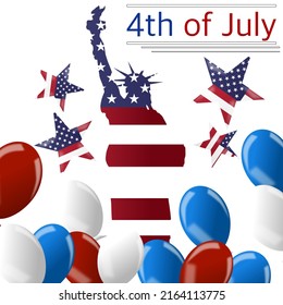Independence Day fourth of July Vector illustration design concept for celebration shopping discount