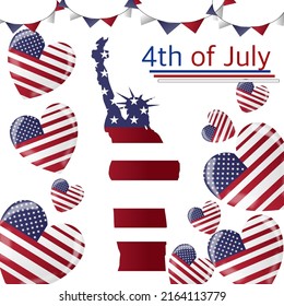 Independence Day fourth of July Vector illustration design concept for celebration shopping discount