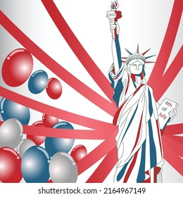 Independence Day fourth of July Vector illustration design concept for celebration shopping discount