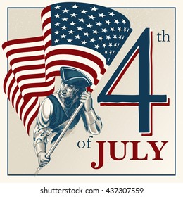 Independence Day - Fourth of July Vector vintage illustration EPS10