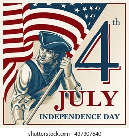 Independence Day - Fourth of July Vector vintage illustration EPS10