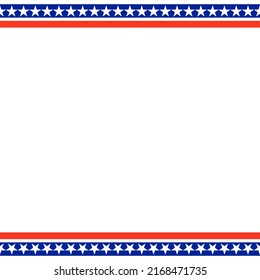 Independence Day frame stars vector background. 