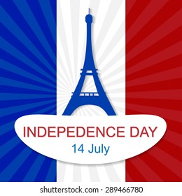 Independence Day of France, Card in Vector Format