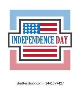 independence day of geometric shape vector banner template with white background