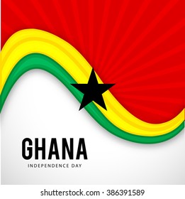  Independence Day of Ghana 3 March Celebration Card, Background,flag, Vector Template.