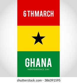  Independence Day of Ghana 3 March Celebration Card, Background, Badges,flag, Vector Template.