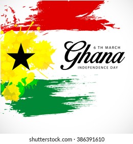  Independence Day of Ghana 3 March Celebration Card, Background, Badges,flag, Vector Template.