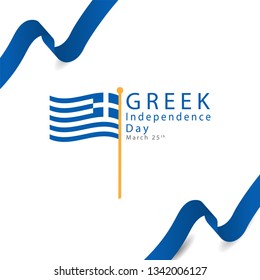 Independence day of Greece, Happy Greek Independence Day template design. Vector Eps 10