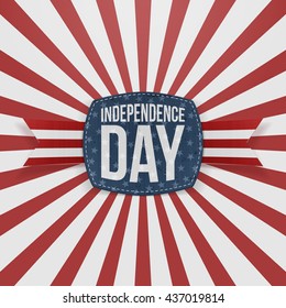 Independence Day greeting Badge with Type