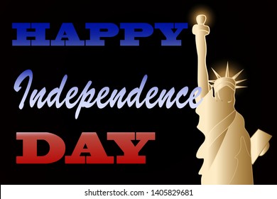 Independence Day greeting card with Statue of Liberty
