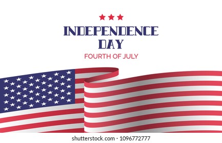 Independence day greeting card. Vector banner template with flag