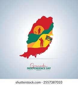 Independence Day of Grenada. Grenada independence Day creative Design for social media post