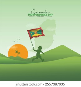 Independence Day of Grenada. Grenada independence Day creative Design for social media post