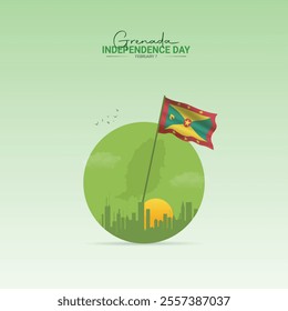 Independence Day of Grenada. Grenada independence Day creative Design for social media post