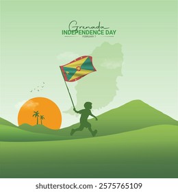 Independence Day of Grenada. Grenada independence Day creative Design for social media post