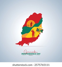 Independence Day of Grenada. Grenada independence Day creative Design for social media post