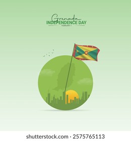 Independence Day of Grenada. Grenada independence Day creative Design for social media post