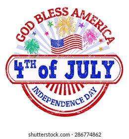  Independence Day grunge rubber stamp on white background, vector illustration