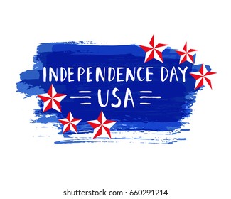 Independence Day hand drawn lettering design vector illustration perfect for advertising, poster, announcement, invitation, party, greeting card