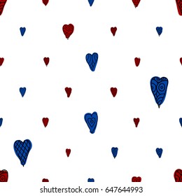 Independence Day Hand Drawn Seamless Vector Pattern