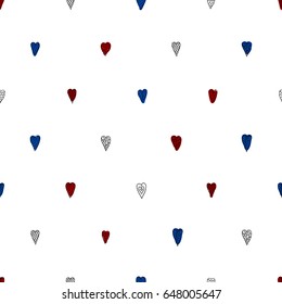 Independence Day Hand Drawn Seamless Pattern. Vector