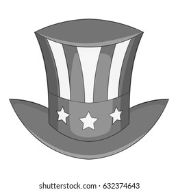 Independence day hat icon in monochrome style isolated on white background vector illustration
