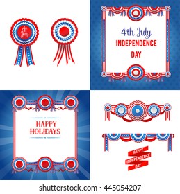 Independence day holiday set. Independence day card. Holiday template for design banner,ticket, leaflet, card, poster and so on.