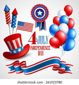 Independence Day holiday symbols. Vector illustration EPS 10