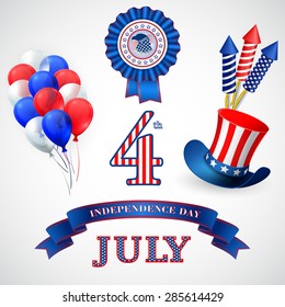 Independence Day holiday symbols. Vector illustration EPS 10