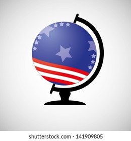 Independence Day Holiday, Vector Globe