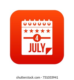 Independence day icon digital red for any design isolated on white vector illustration