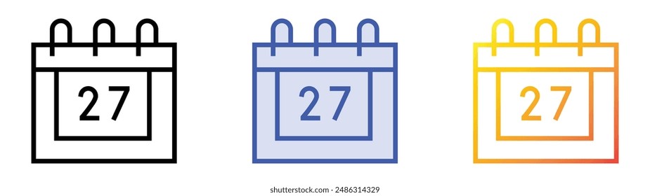 independence day icon. Linear, Blue Fill and Gradient Style Design Isolated On White Background